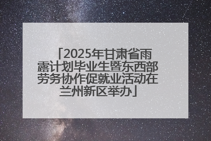2025年甘肃省雨露计划毕业生暨东西部劳务协作促就业活动在兰州新区举办